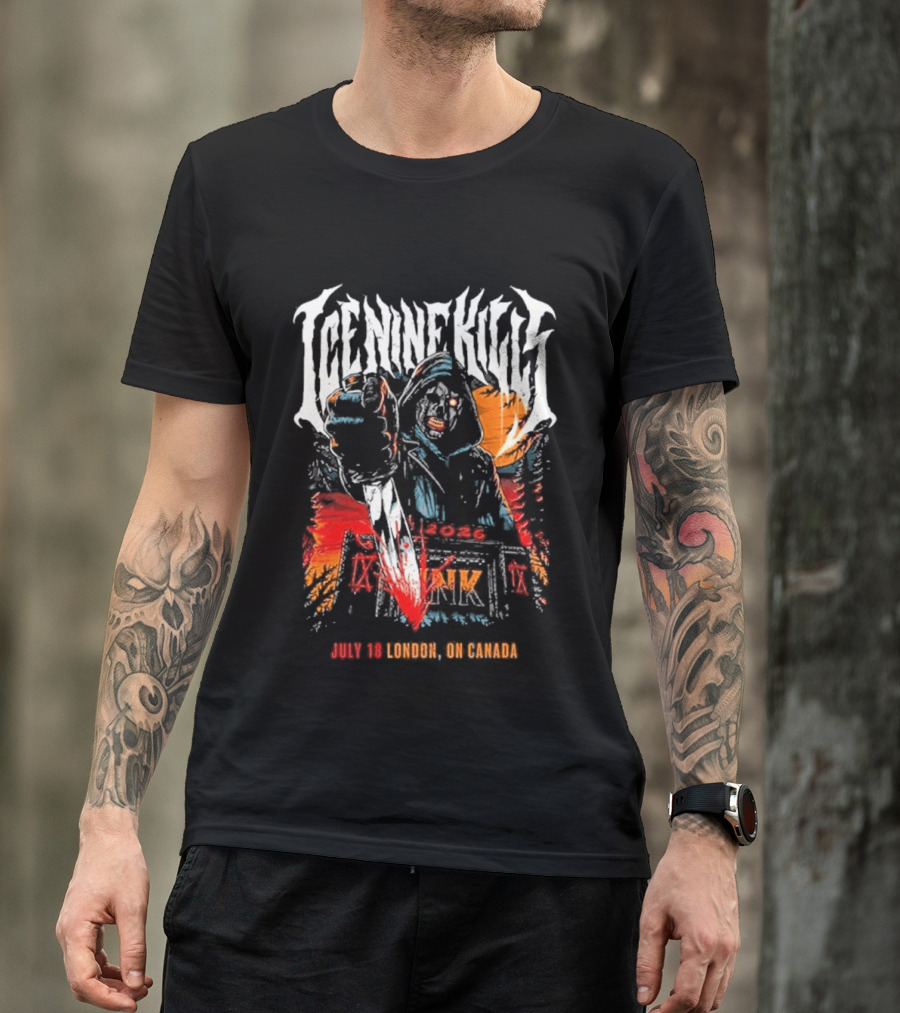 Ice Nine Kills London On Canada 2026 Exclusive On July 18 2026 At Harris Park T-Shirt