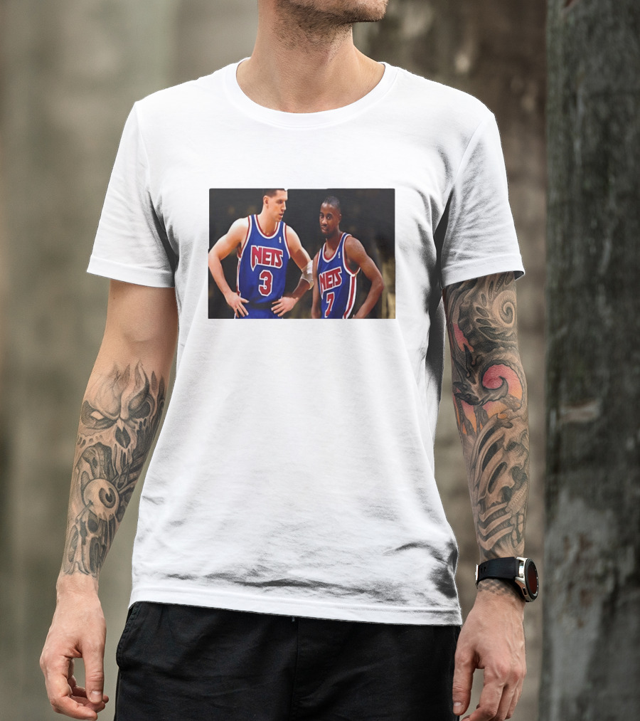 Drazen Petrovic Kenny Anderson New Jersey Nets 3 7 Blue Jerseys T-Shirt