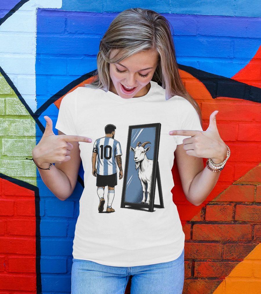 GOAT In The Mirror Argentina 10 Soccer Legend T-Shirt