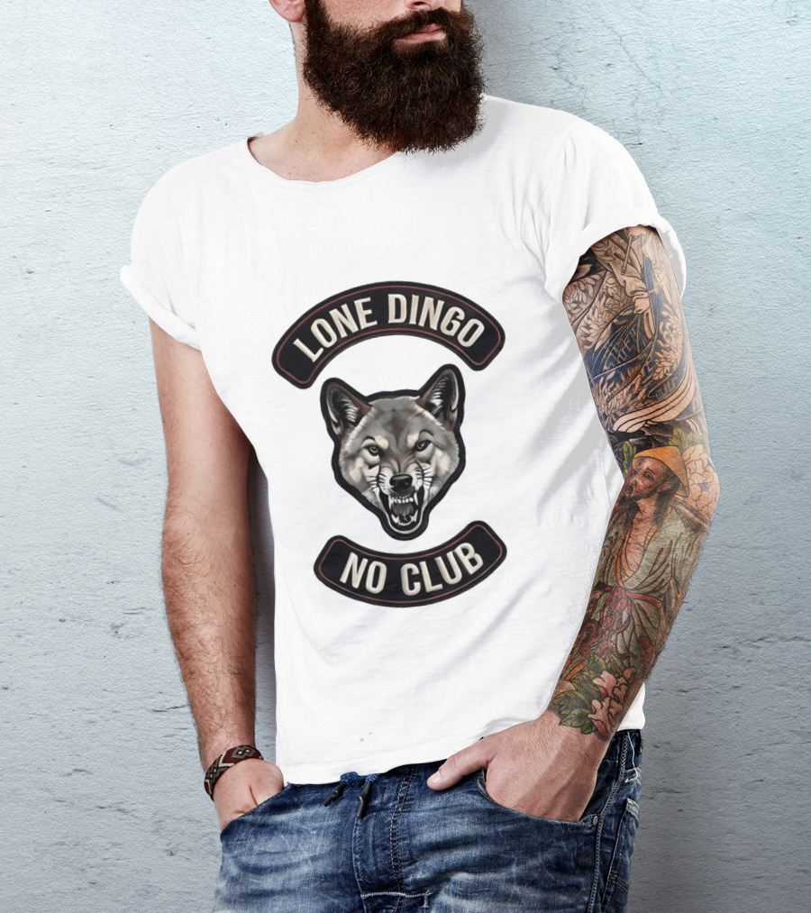 Lone Dingo No Club Wild Wolf Head T-Shirt