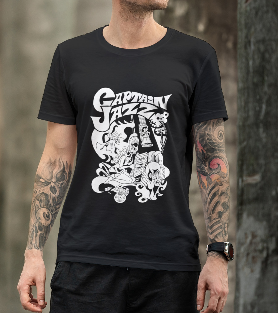Captain Jazz Comic Retro Music Vibes T-Shirt