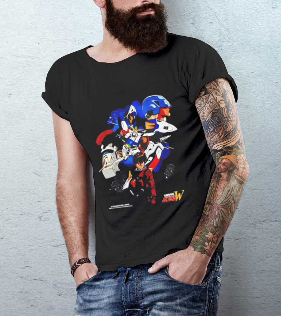 Heero Yuy Wing Gundam New Mobile Report Gundam W Anime Classic Mecha Series T-Shirt