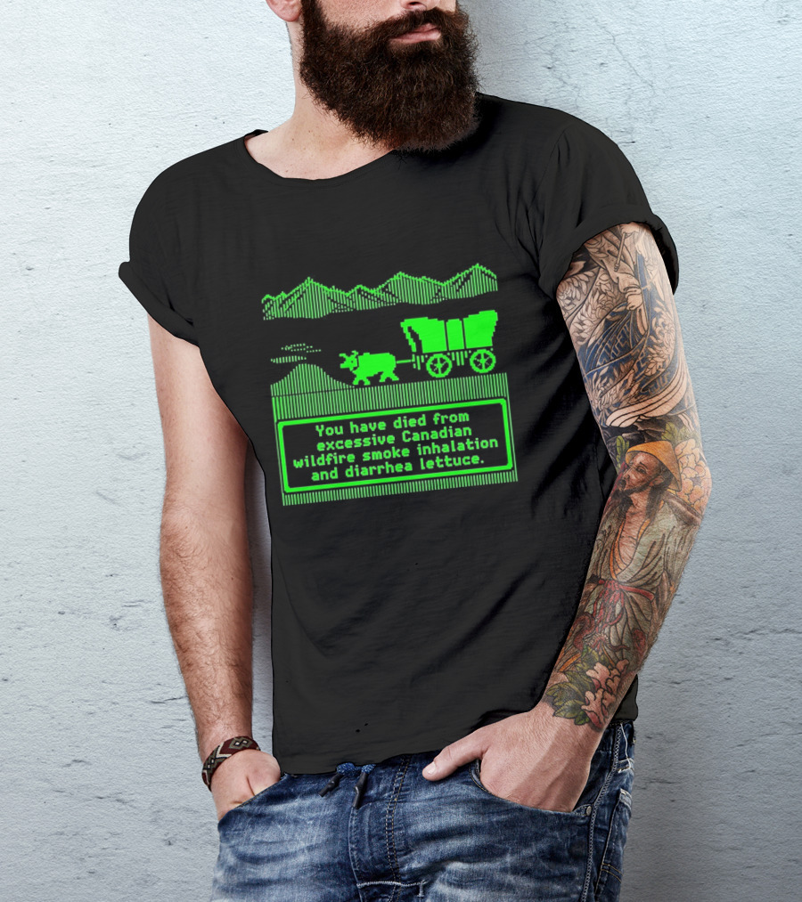 Oregon Trail You Have Died From Excessive Canadian Wildfire Smoke Inhalation And Diarrhea Lettuce T-Shirt
