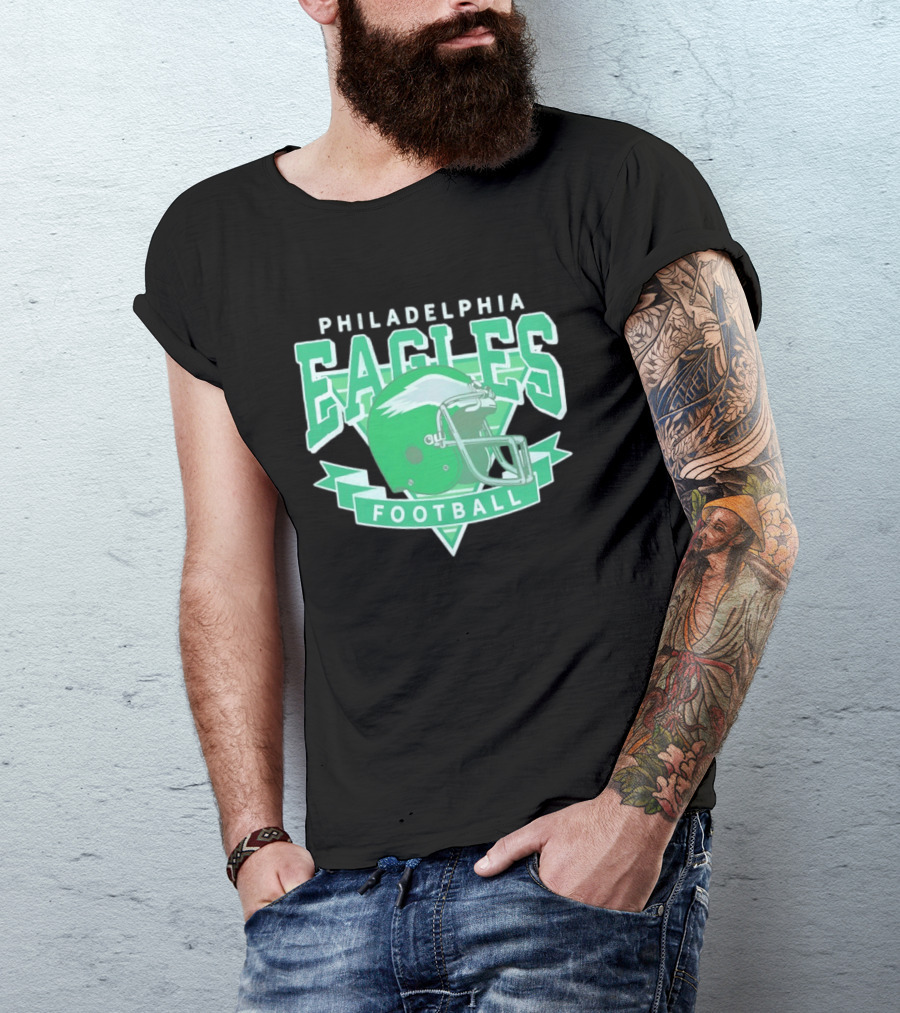 Philadelphia Eagles Helmet Vintage Style Football Fan Gear T-Shirt