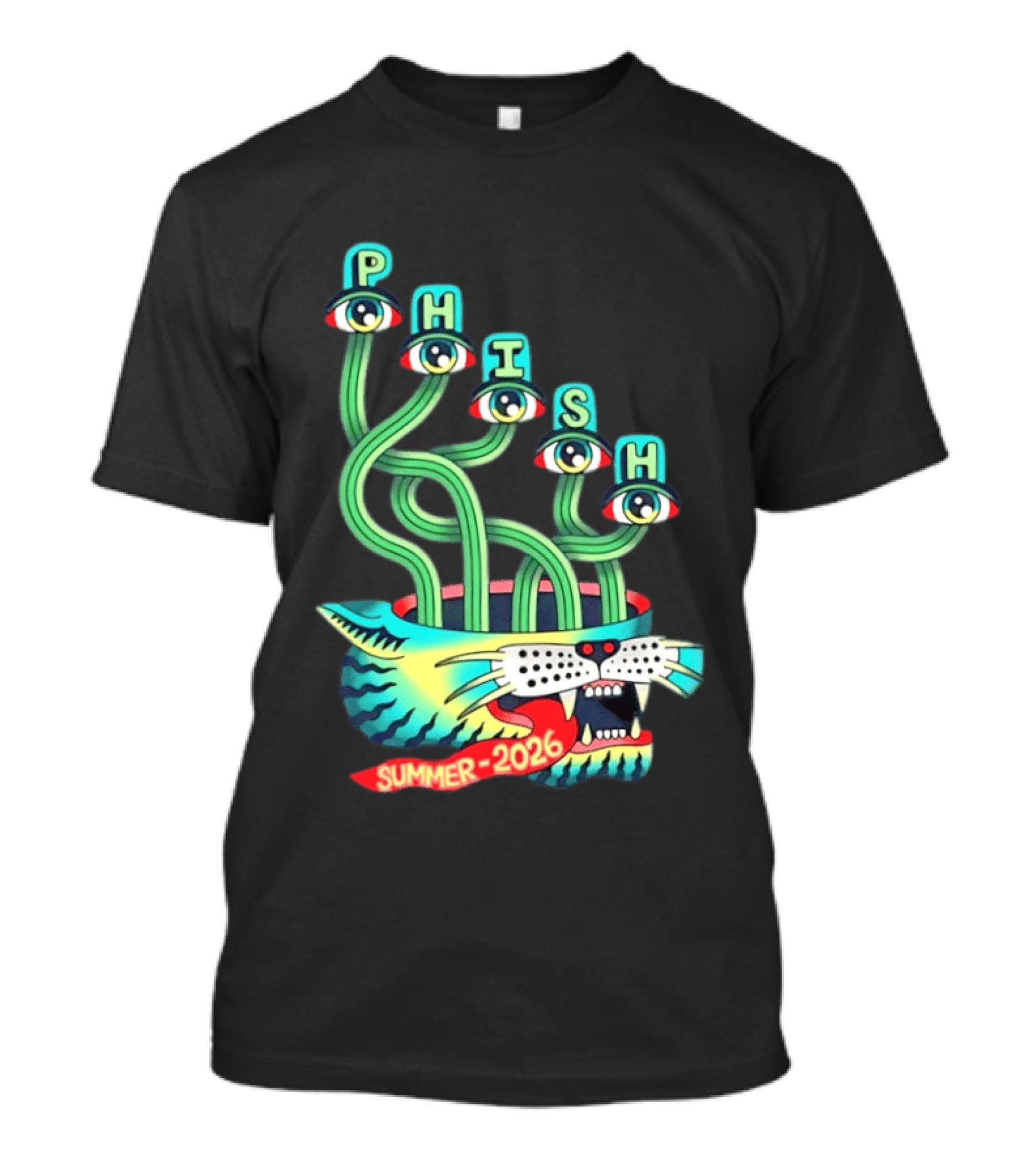 Phish Summer 2026 Jam Band Psychedelic Cat Eye Stalks T-Shirt