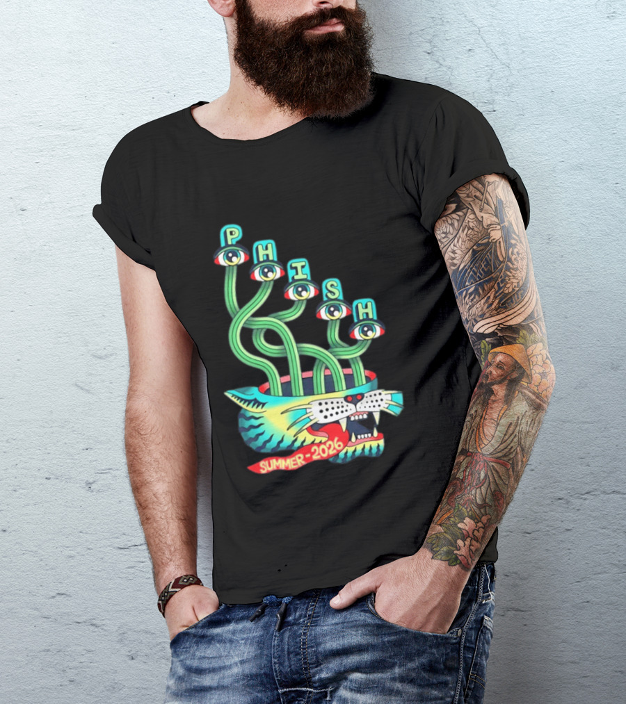 Phish Summer 2026 Jam Band Psychedelic Cat Eye Stalks T-Shirt