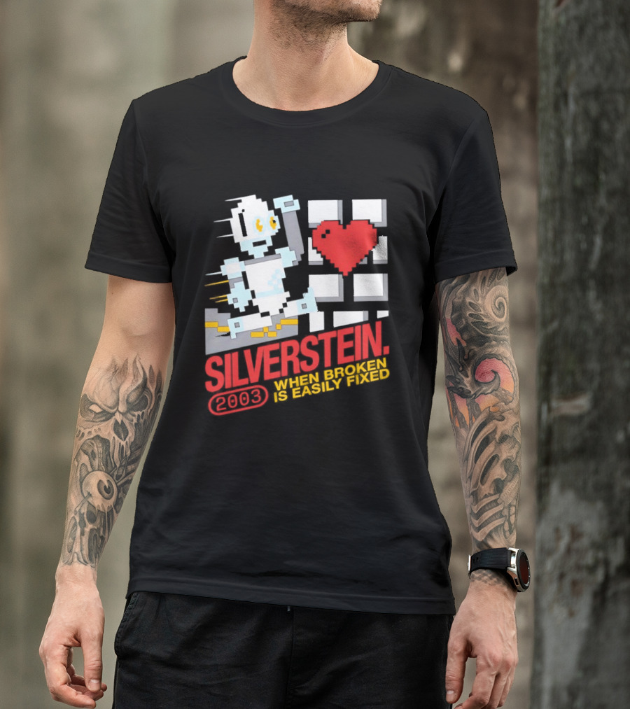 Silverstein 2003 When Broken Is Easily Fixed Pixel Robot Heart T-Shirt