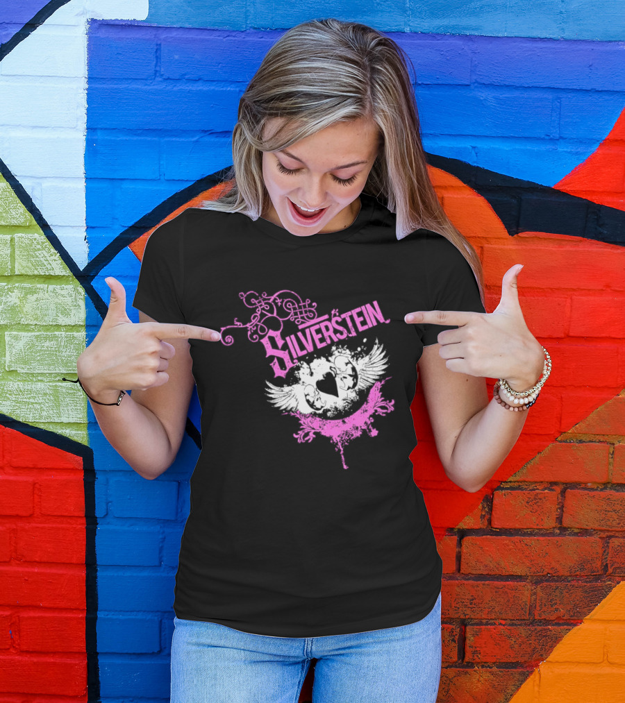Silverstein Heart Winged Angels Post Hardcore Fashion T-Shirt