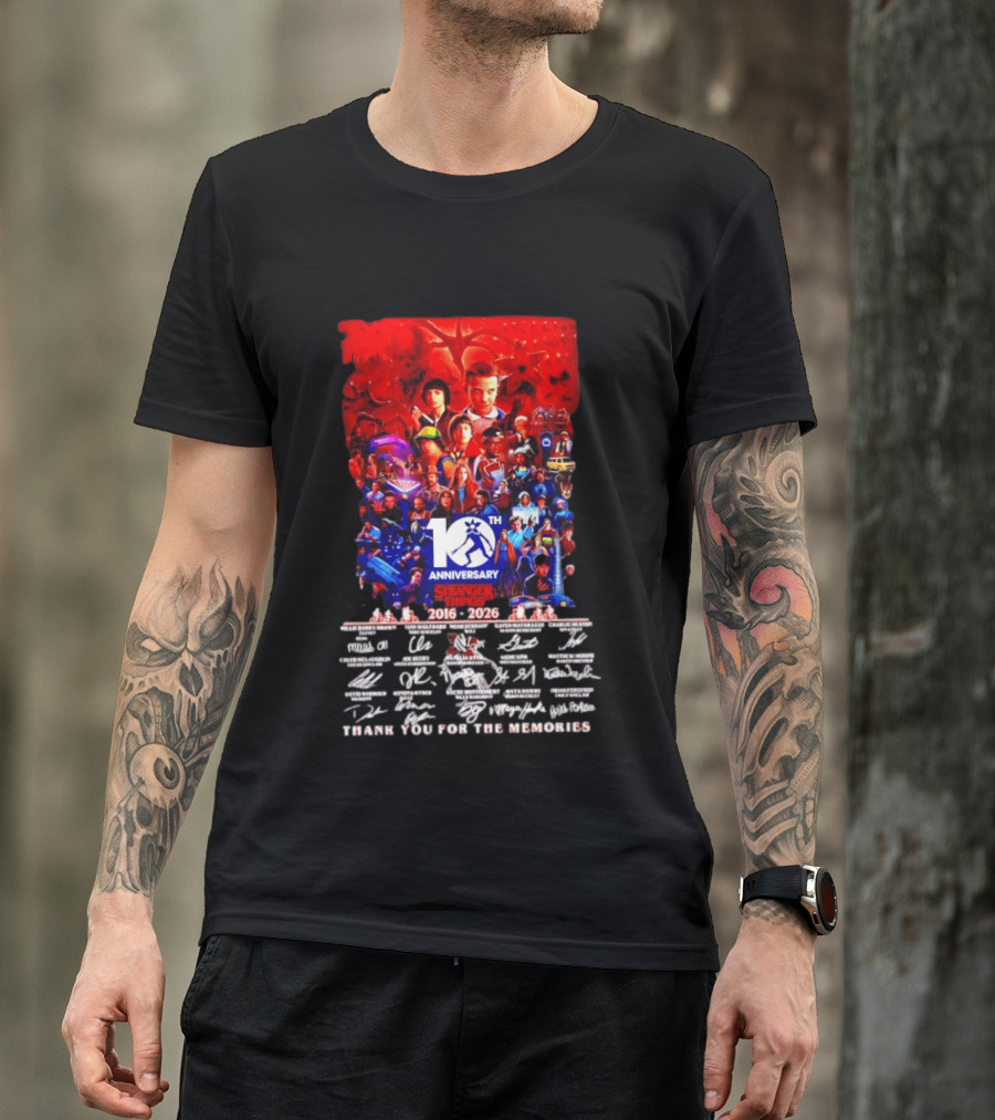 Stranger Things 10th Anniversary 2016 2026 Thank You For The Memories 10th Anniversary T-Shirt