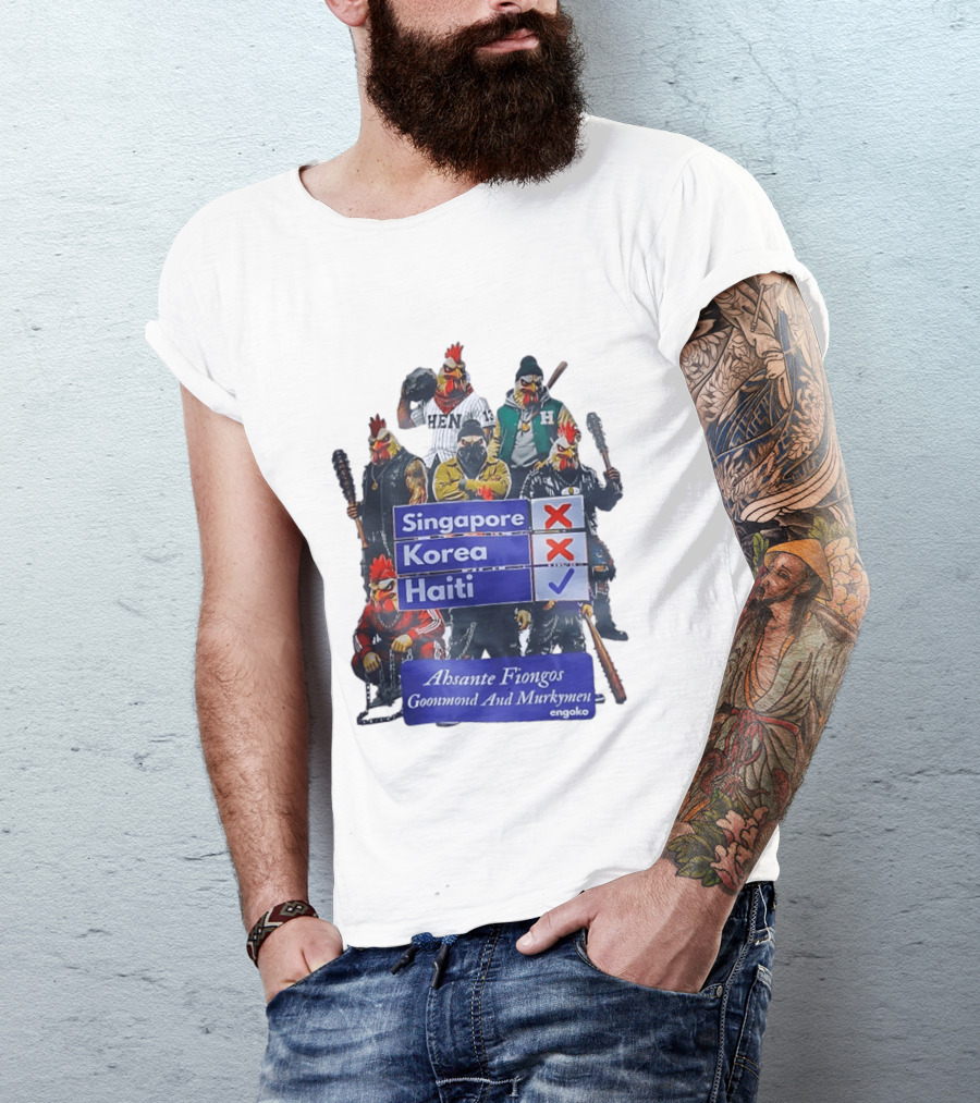 Ahsante Fiongos Goonmond Murkymen Haiti Rooster Crew T-Shirt