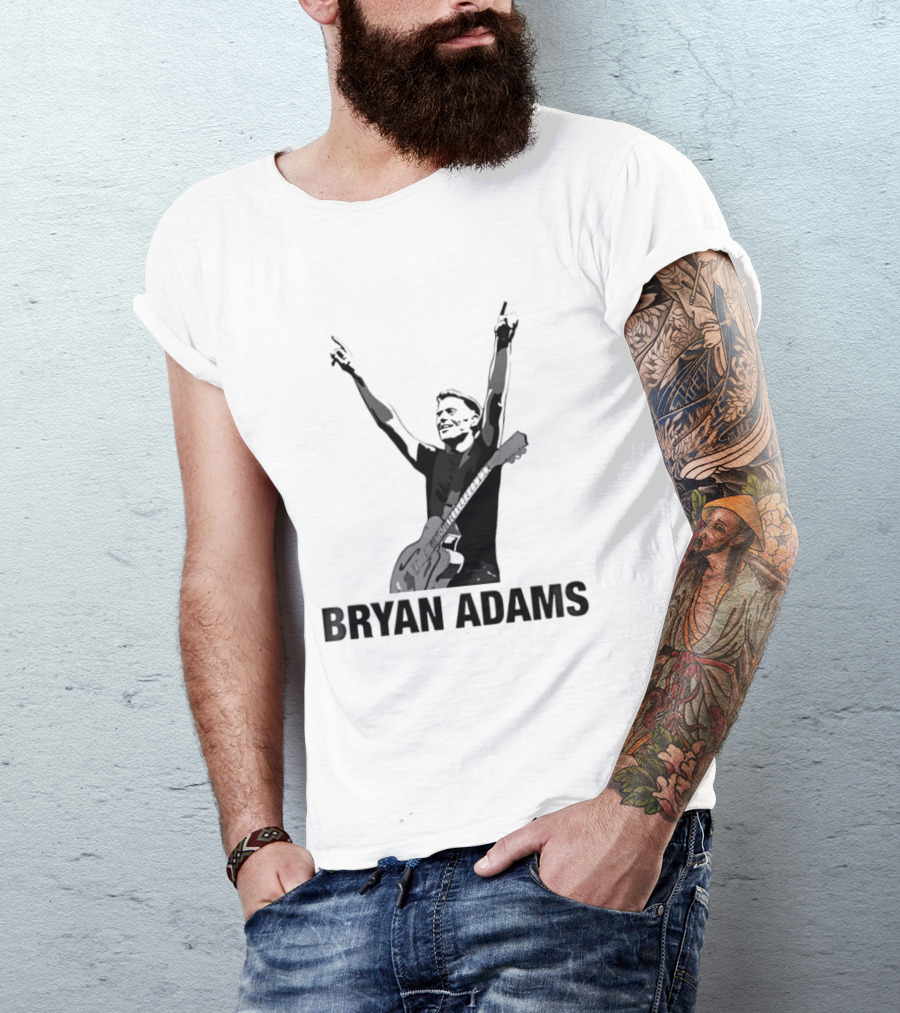 Bryan Adams Guitar Celebration Pose T-Shirt