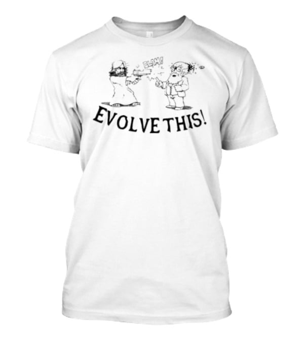 Evolve This Jesus Paul Cartoon Battle Drawing T-Shirt