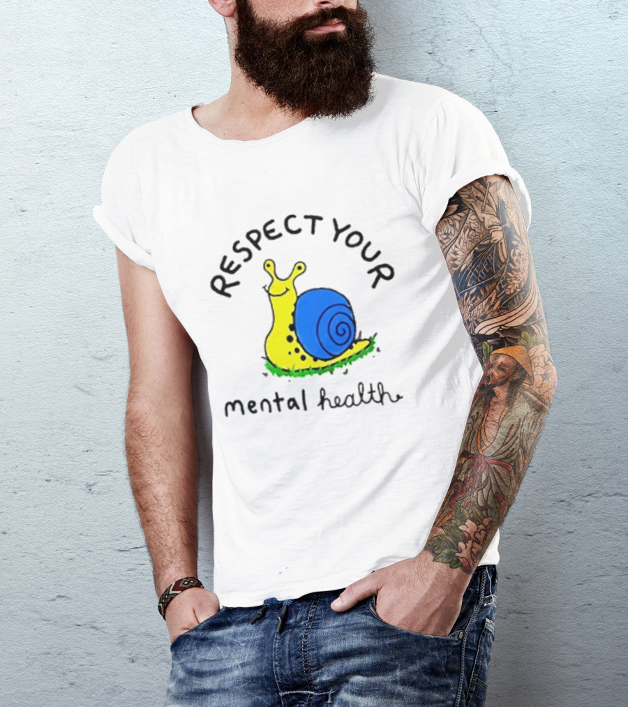 Respect Your Mental Health Snail Self Care T-Shirt