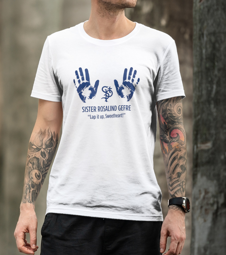 Sister Rosalind Gefre Lap It Up Sweetheart Handprint T-Shirt
