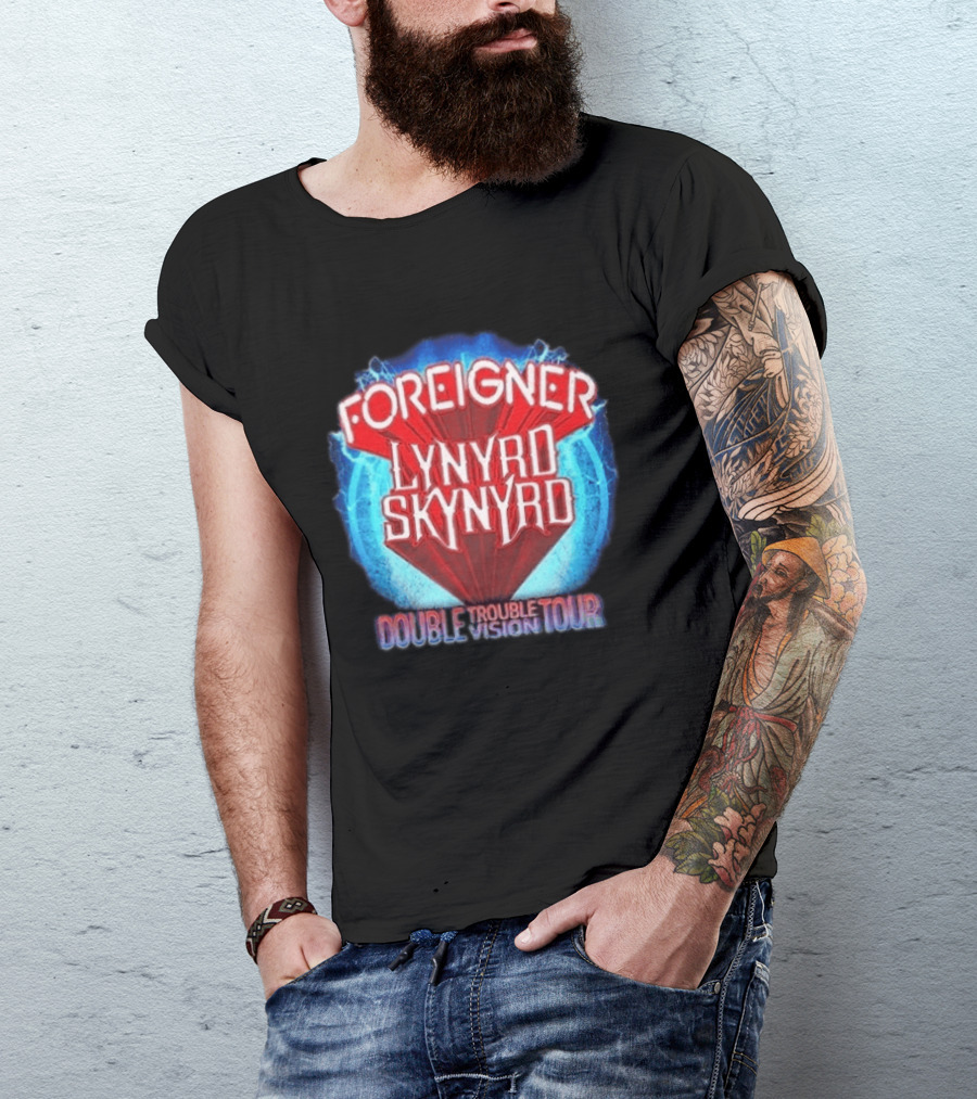 Foreigner Lynyrd Skynyrd Double Trouble Vision Tour 2026 T-Shirt