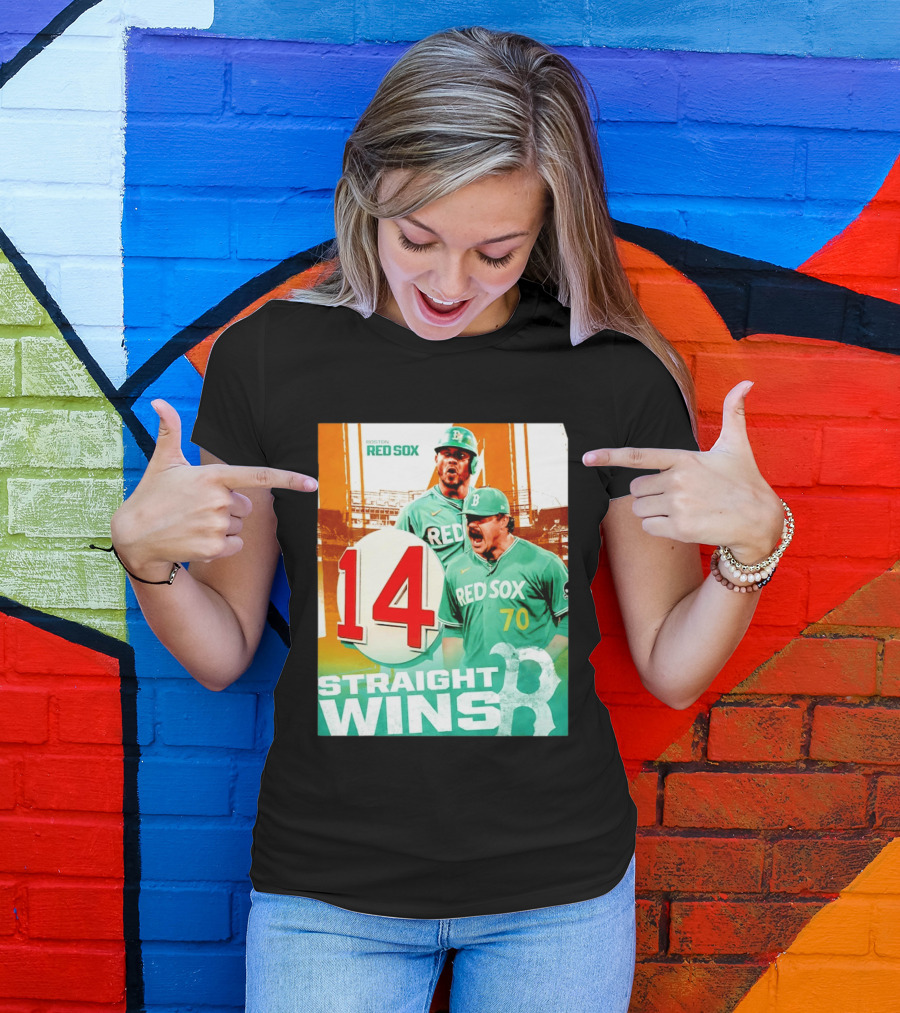 Boston Red Sox 14 Straight Wins Number 70 Celebration T-Shirt