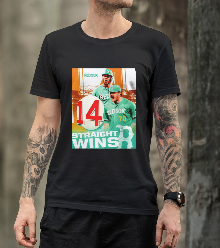 Boston Red Sox 14 Straight Wins Number 70 Celebration T-Shirt