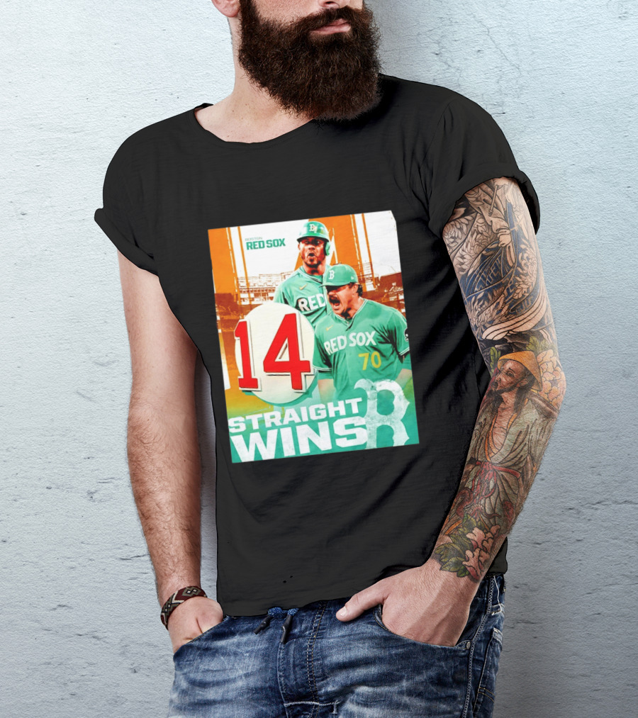 Boston Red Sox 14 Straight Wins Number 70 Celebration T-Shirt