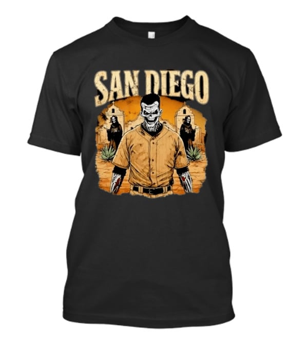 San Diego Grim Reaper Zombie Baseball Player T-Shirt
