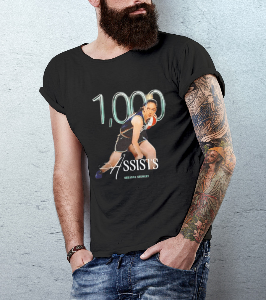 Breanna Stewart 1000 Assists Milestone New York Liberty Basketball Star T-Shirt
