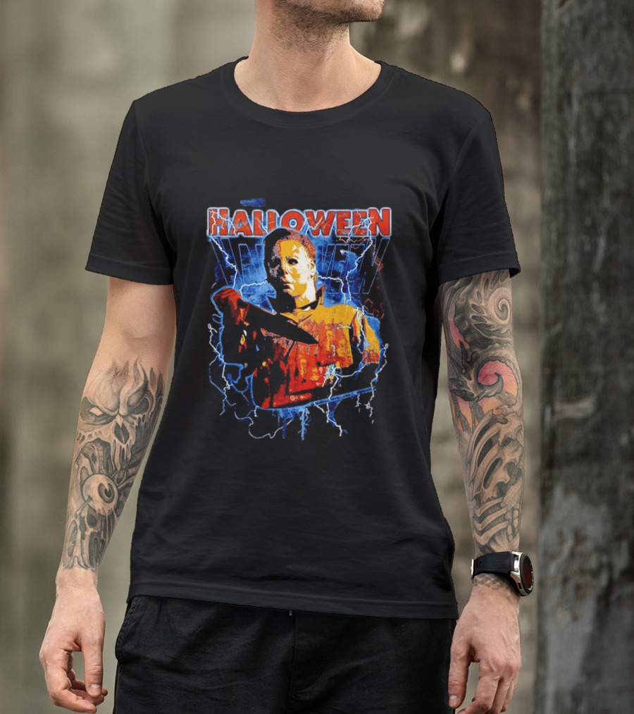 Halloween Lightning Mike Myers Horror Movie T-Shirt