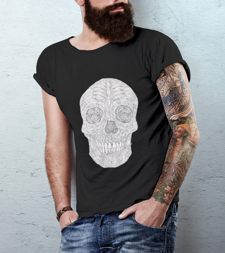 Salmon Fish Bones Skull T-Shirt