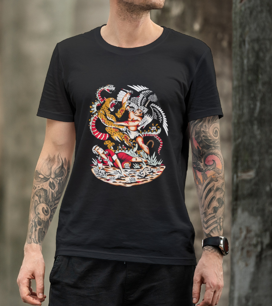 Doomsday Battle Angel Versus Mythical Beast In Combat Scene T-Shirt