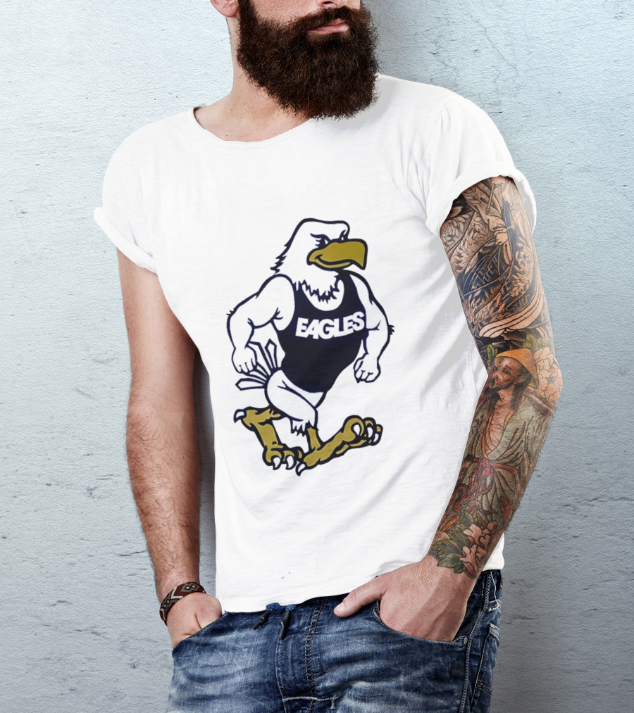 Eagles Athletic Mascot Running Eagle Motif T-Shirt