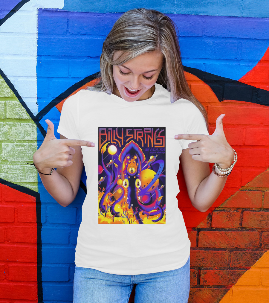 Billy Strings Boston MA July 21 22 2026 Live Agganis Arena Event Psychedelic Cosmic Squid T-Shirt