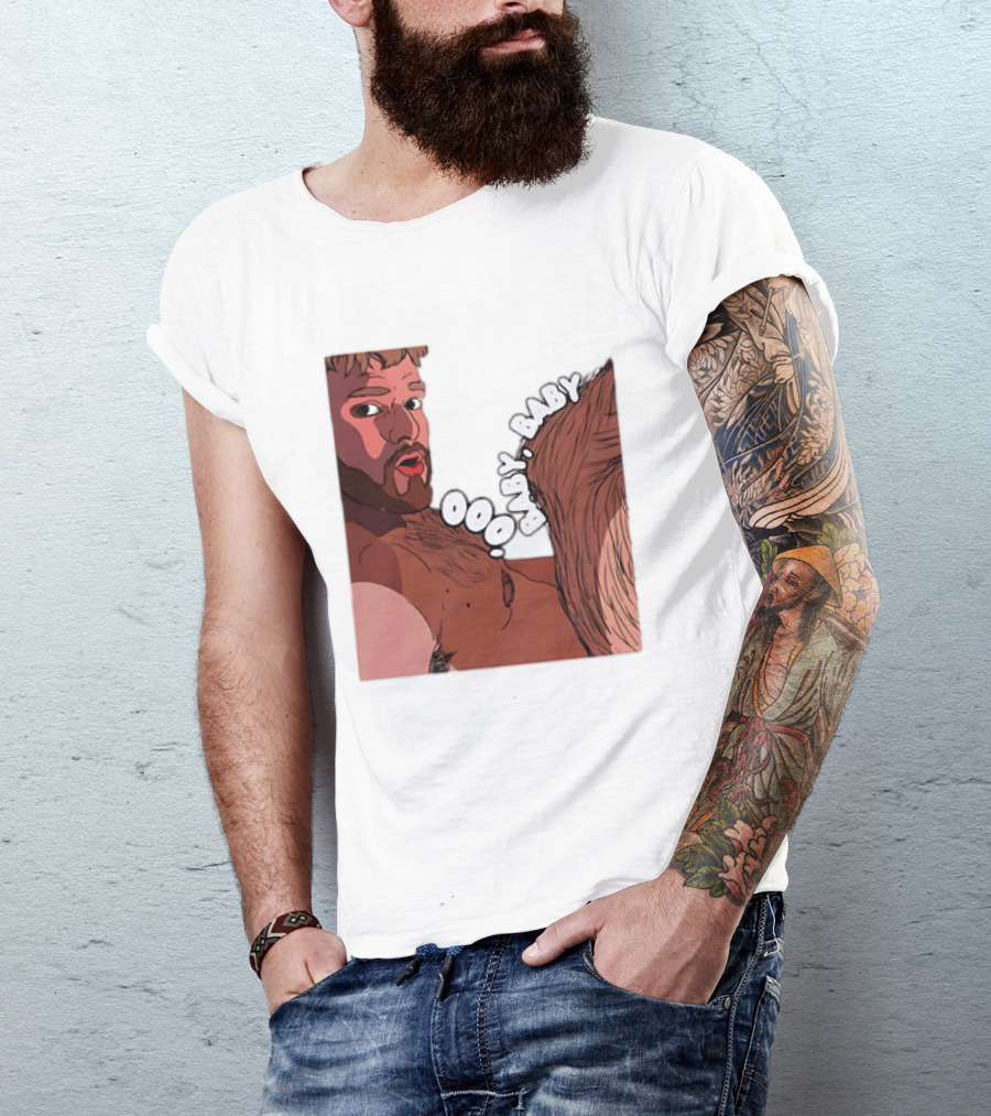 Ooo Baby Bearded Man Illustrated Expression T-Shirt