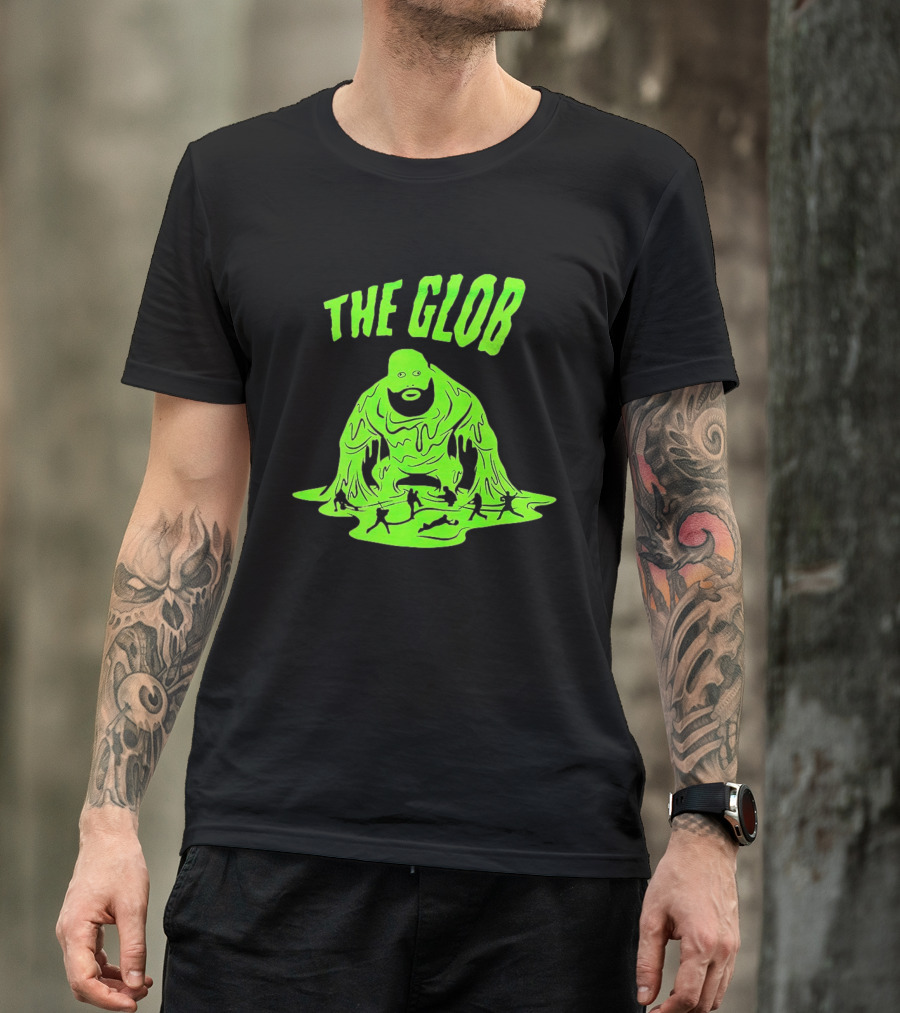 The Glob Justin Mason Melting Green Monster With Running Figures T-Shirt