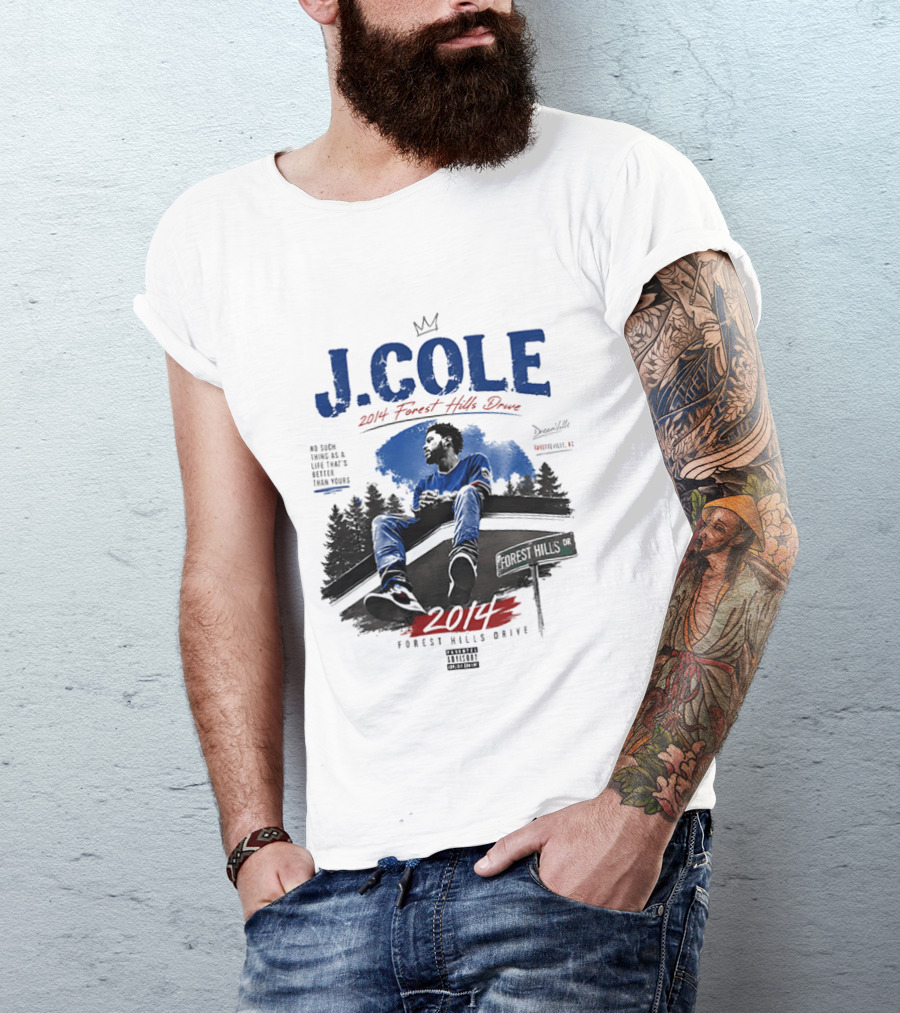 J Cole 2014 Forest Hills Drive Dreamville Rap Music Album Cover T-Shirt