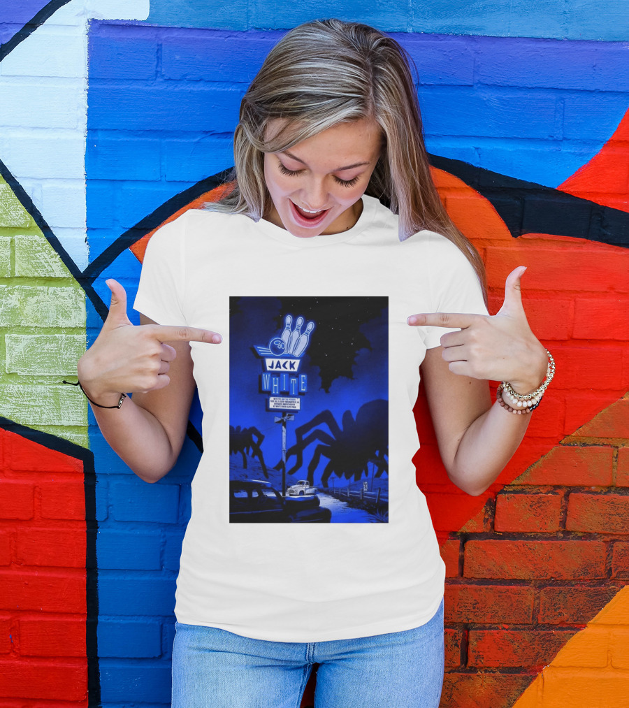 Jack White Indianapolis IN 2026 Everwise Amphitheater Event With Spiders And Bowling Sign T-Shirt