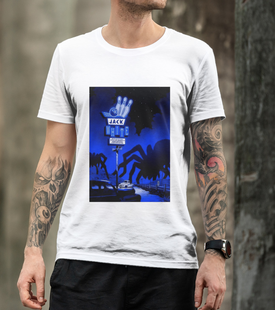 Jack White Indianapolis IN 2026 Everwise Amphitheater Event With Spiders And Bowling Sign T-Shirt