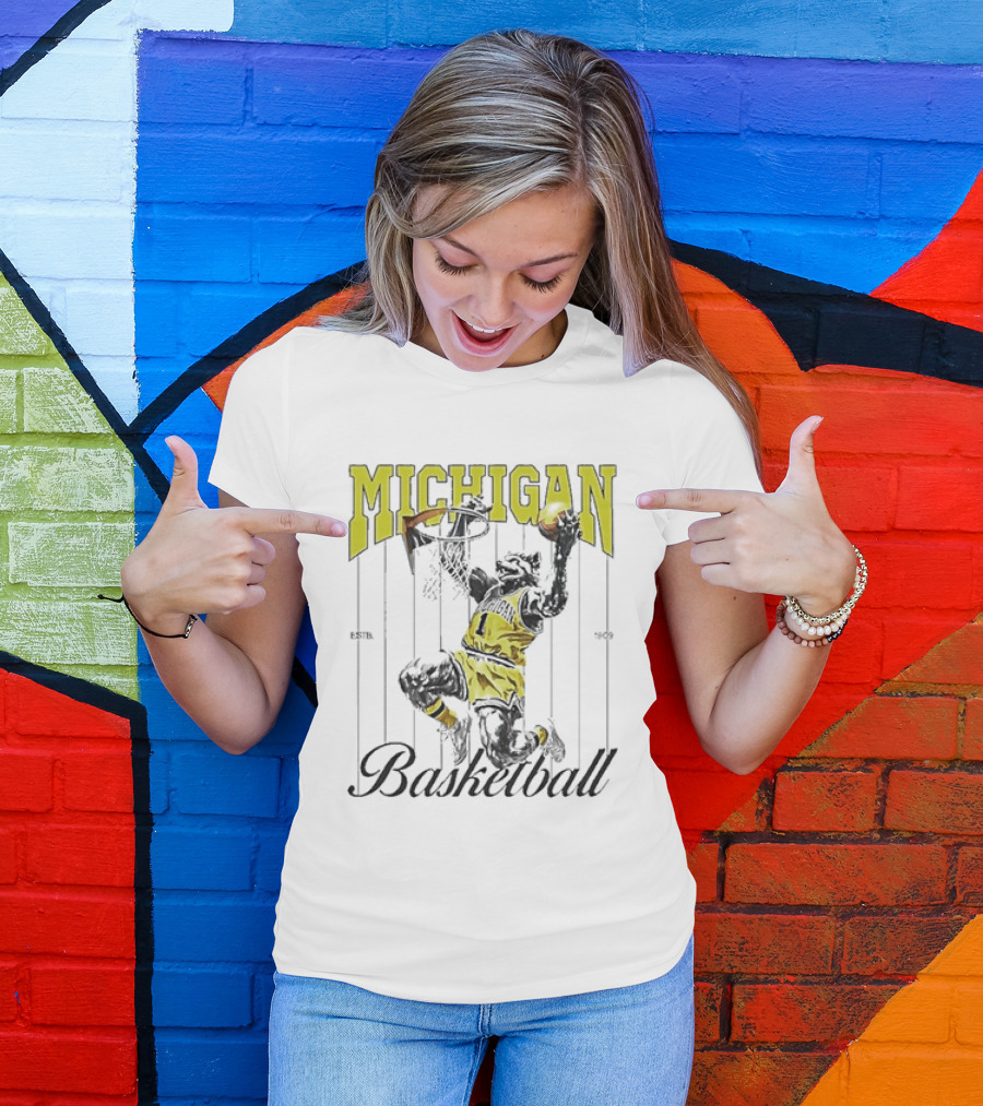 Wolverine Michigan Basketball Slam Dunk T-Shirt