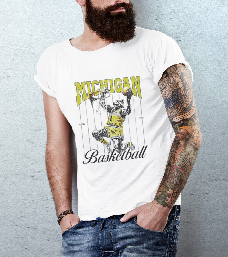 Wolverine Michigan Basketball Slam Dunk T-Shirt