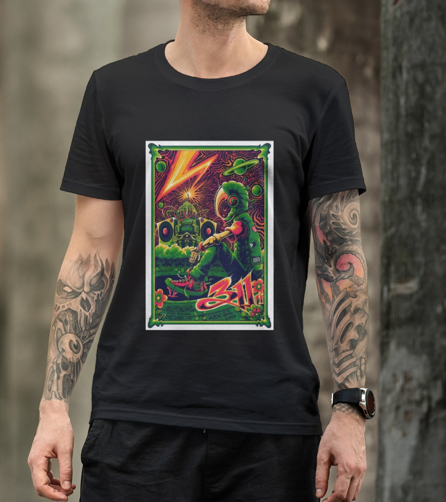 311 Merriweather Post Pavilion Columbia MD July 22 2026 Psychedelic Robot Alien T-Shirt