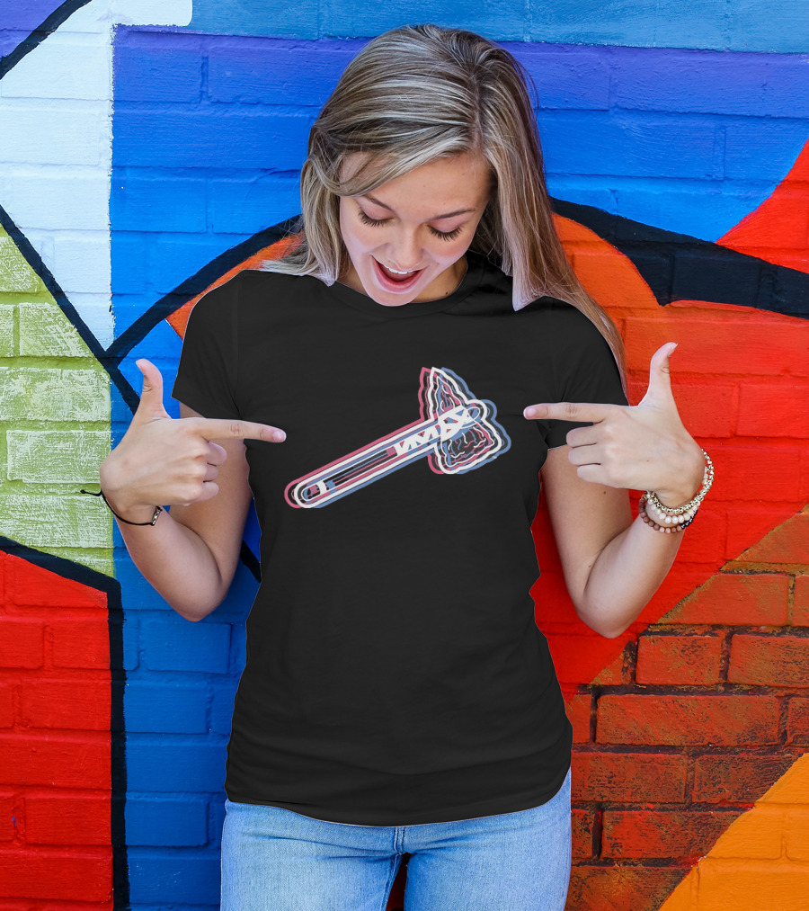 Atlanta Braves 2026 Glitch MLB Tomahawk T-Shirt
