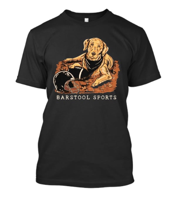 Barstool Sports Fall Football Dog With Helmet And Leaves T-Shirt