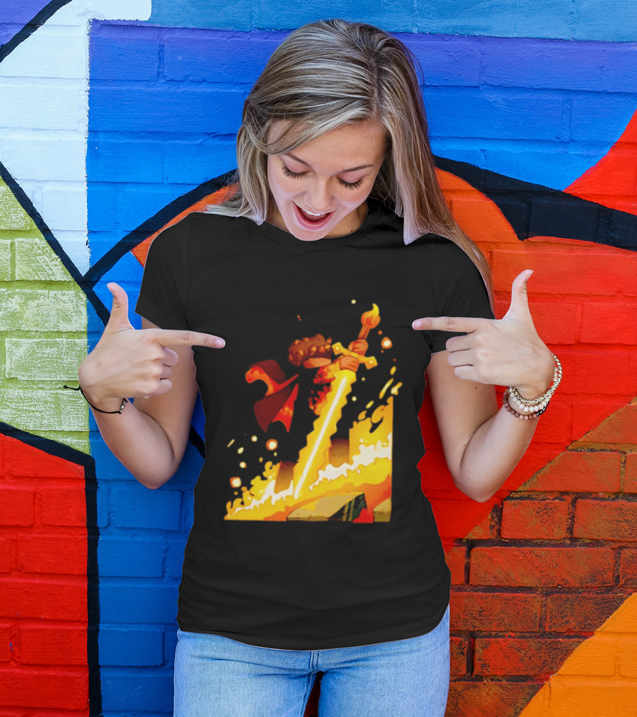 FlameFrags Sword Gaming Fantasy Adventure Warrior T-Shirt