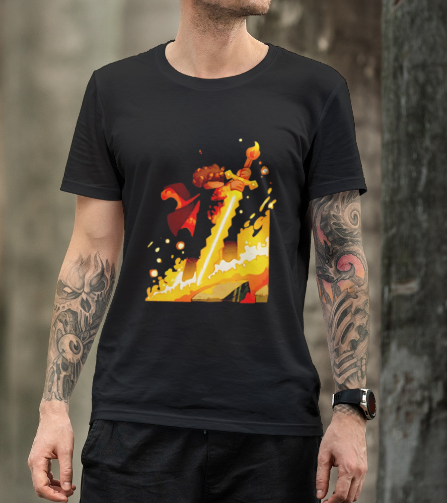 FlameFrags Sword Gaming Fantasy Adventure Warrior T-Shirt
