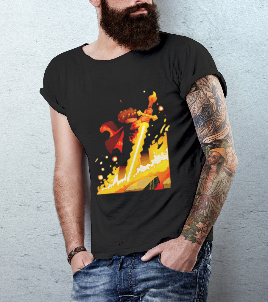 FlameFrags Sword Gaming Fantasy Adventure Warrior T-Shirt