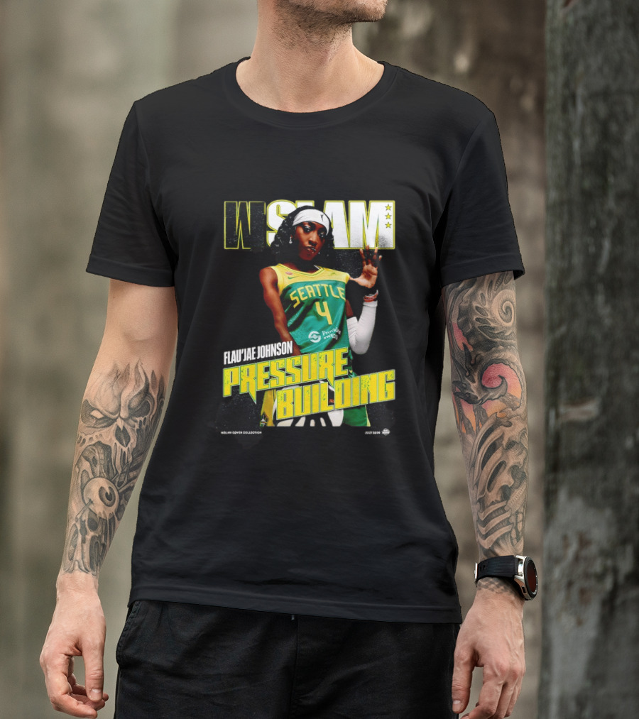 W SLAM Flau'jae Johnson Seattle Storm Pressure Building T-Shirt