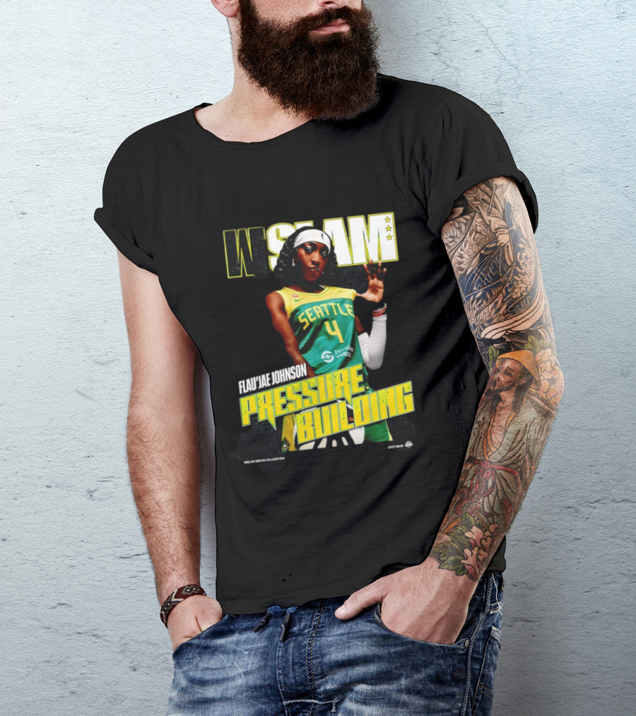 W SLAM Flau'jae Johnson Seattle Storm Pressure Building T-Shirt