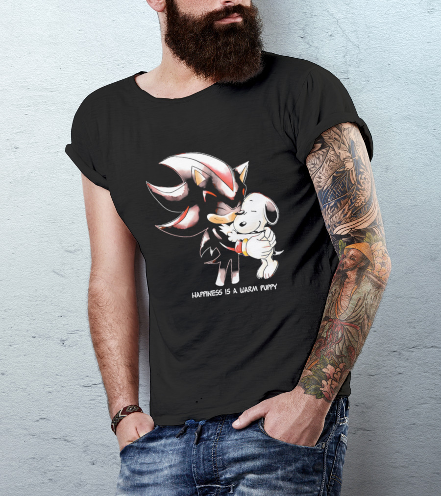 Happiness Is A Warm Puppy Shadow The Hedgehog Embrace T-Shirt