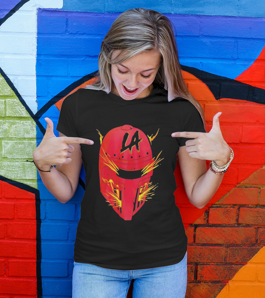 LA Flaming Knight Helmet Los Angeles Sports Blaze T-Shirt