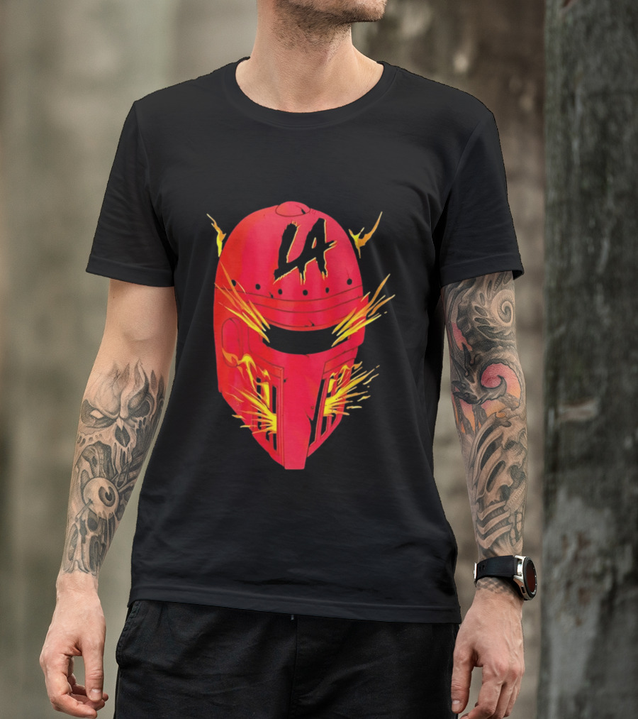 LA Flaming Knight Helmet Los Angeles Sports Blaze T-Shirt