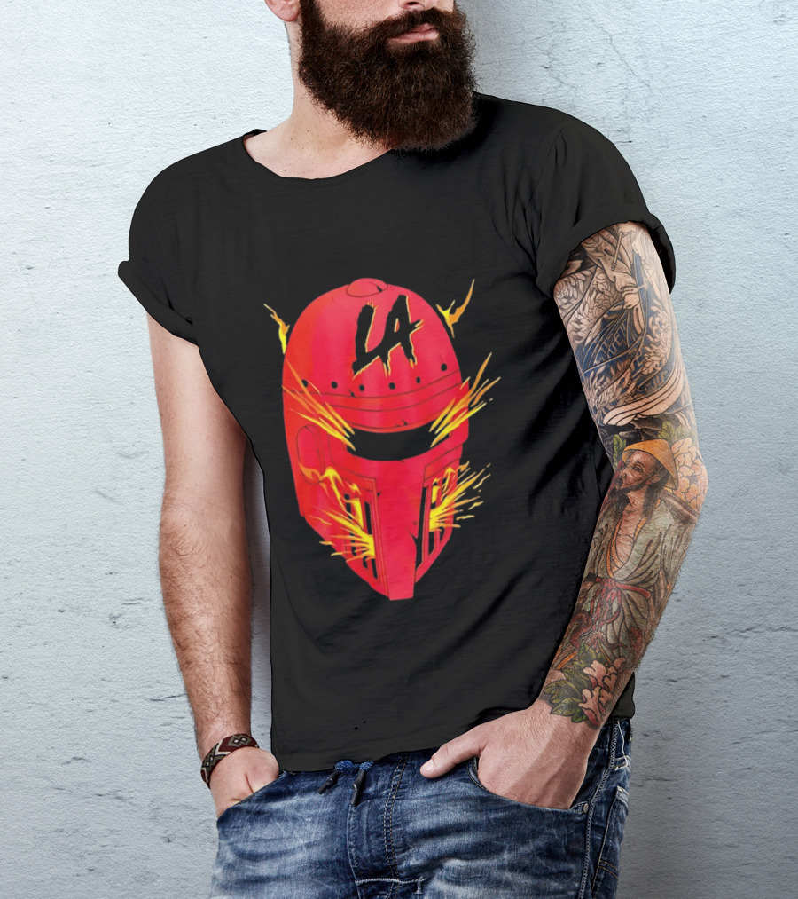 LA Flaming Knight Helmet Los Angeles Sports Blaze T-Shirt