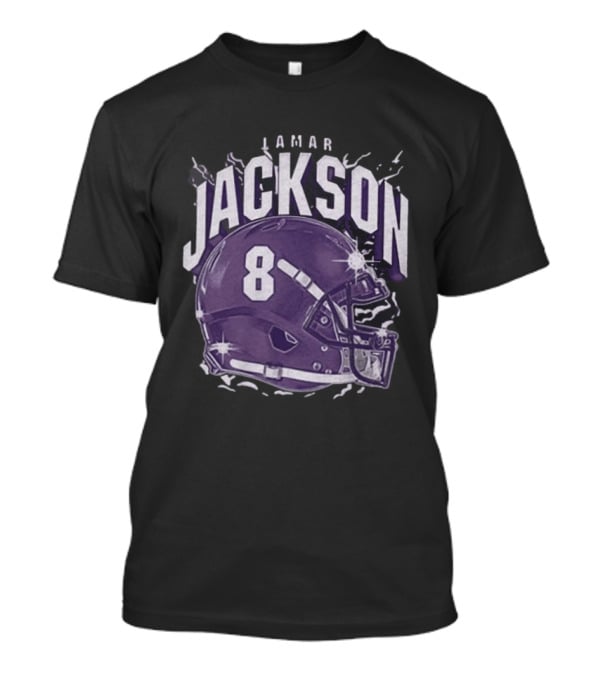 Lamar Jackson 8 Purple Helmet Baltimore Ravens T-Shirt