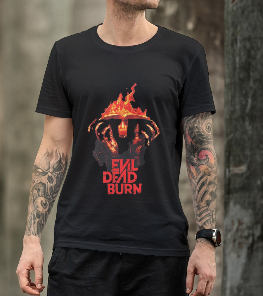 Evil Dead Burn Flaming Book Horror Visuals T-Shirt